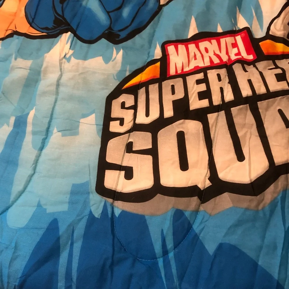 Marvel Kids Blue and Red Superhero Comforter